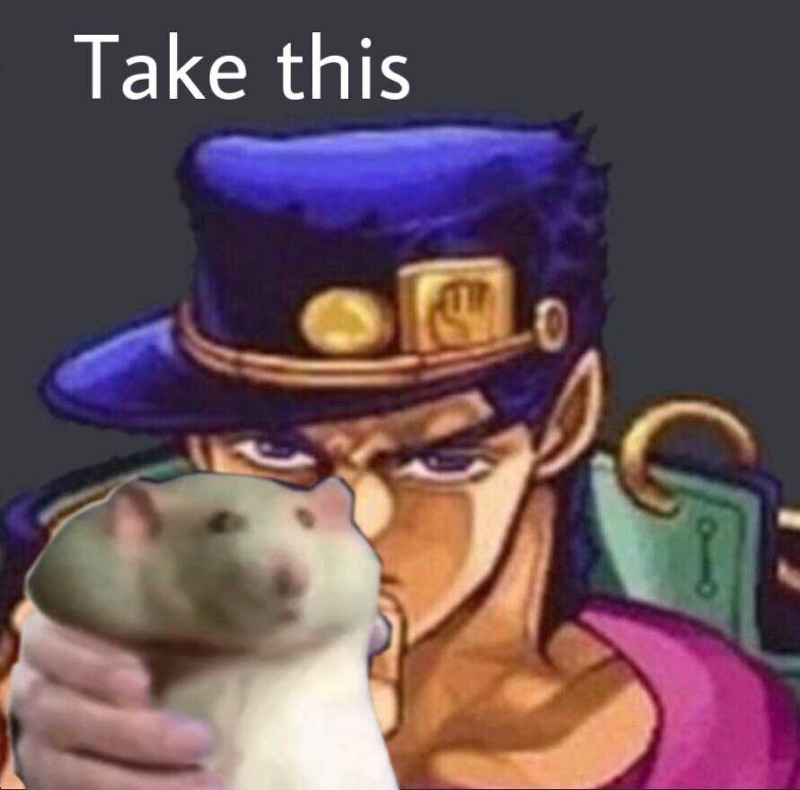 jotaro kujo handing you a funny rat :)